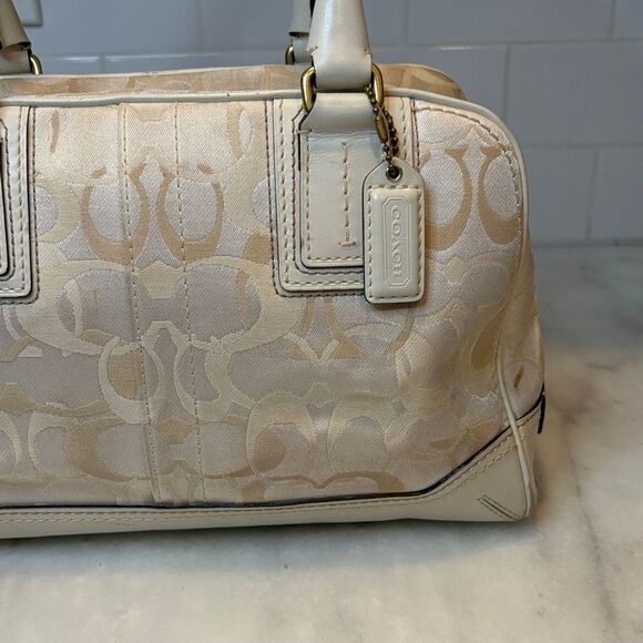 Coach Bag Purse Handbag Optic C Signature Logo Double Handle Doctor Satchel - Picture 3 of 16